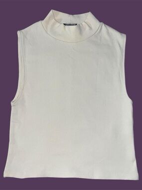 Zara Cream mock neck top.